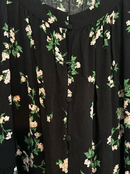 Black Floral Midi Dress - Picture 2 of 3